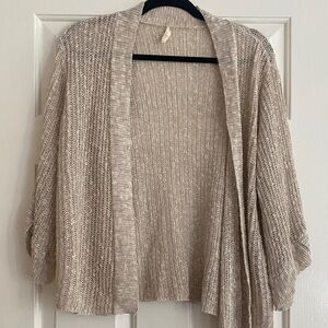Eileen Fisher Light Tan Open-Front Cardigan
